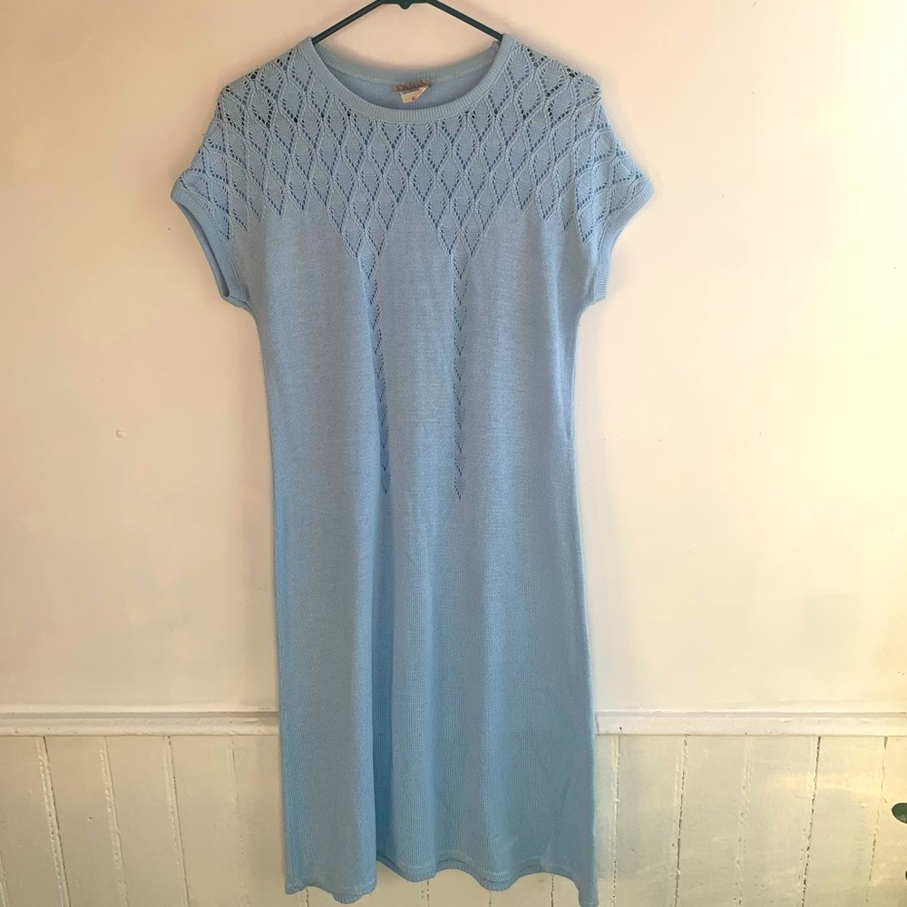 Vintage, baby blue knit dress ☁️
